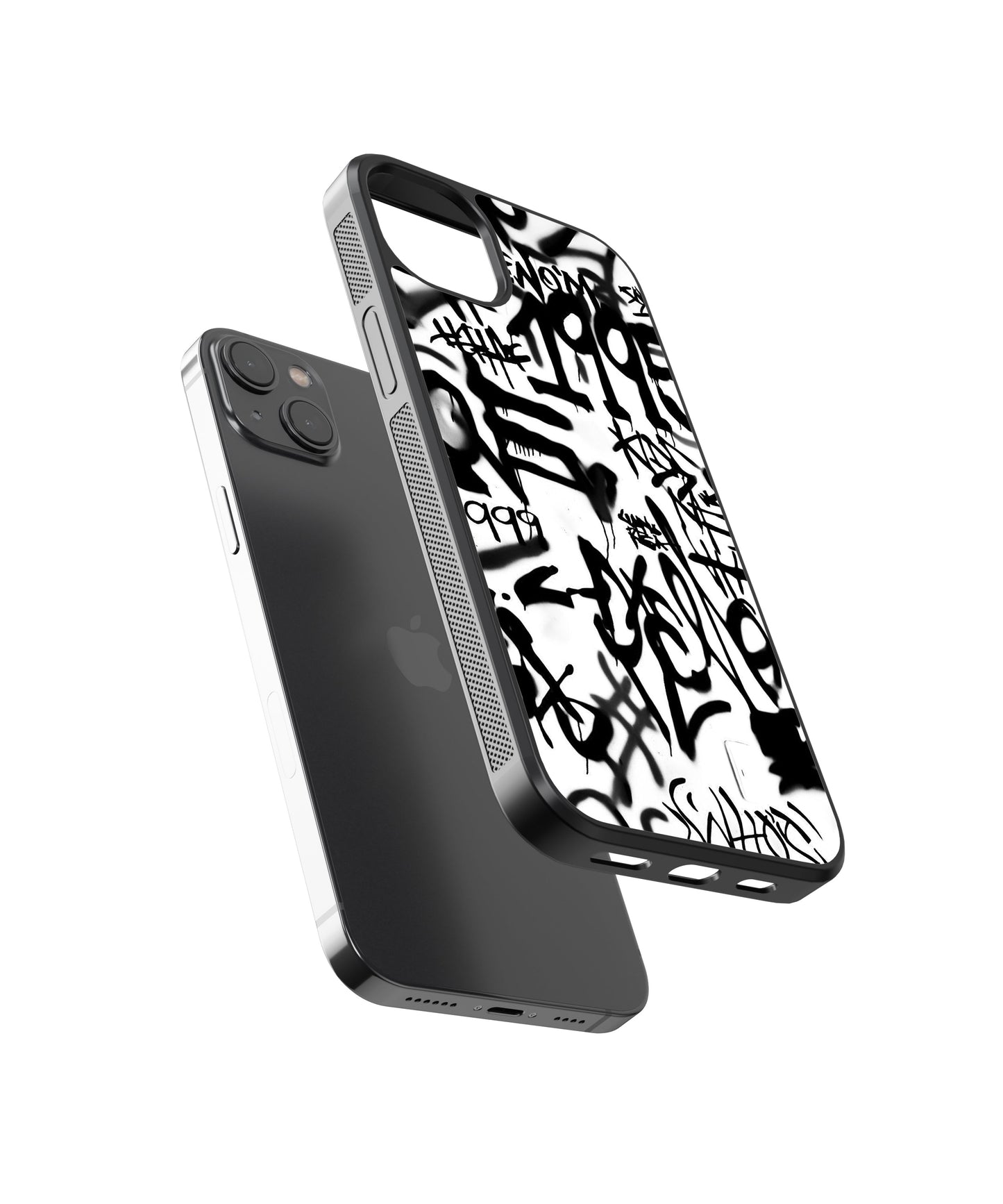 B&W Graffiti Abstract glossy Phone Case Cover