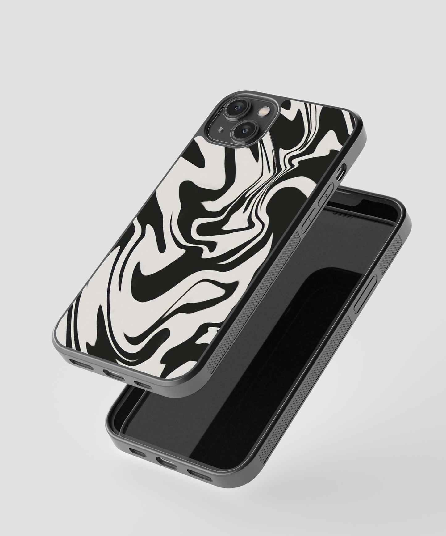 B&W Marble Abstract glossy Phone Case Cover