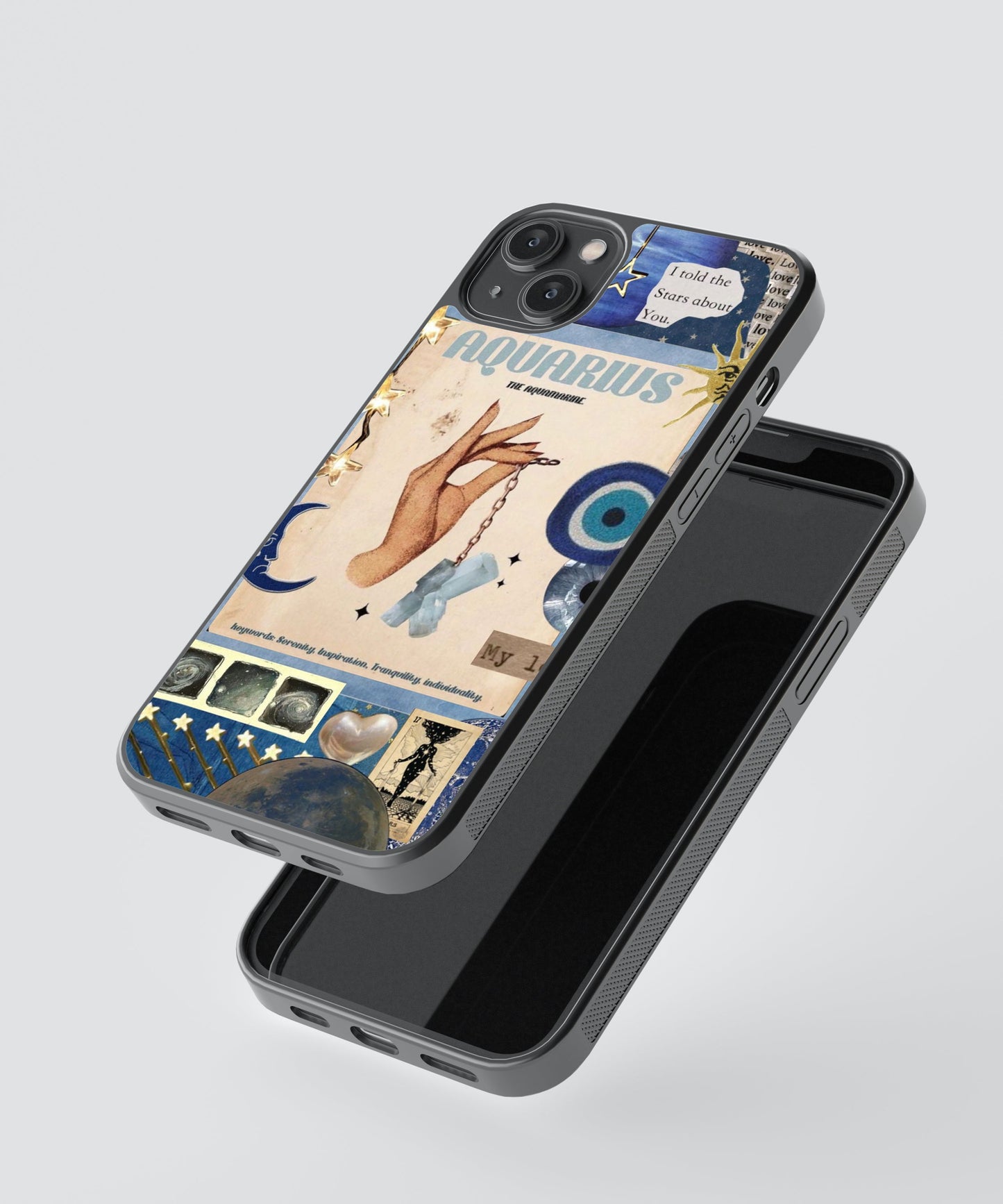 Aquarius Aesthetic Zodiac Sign glossy Phone Case Cover