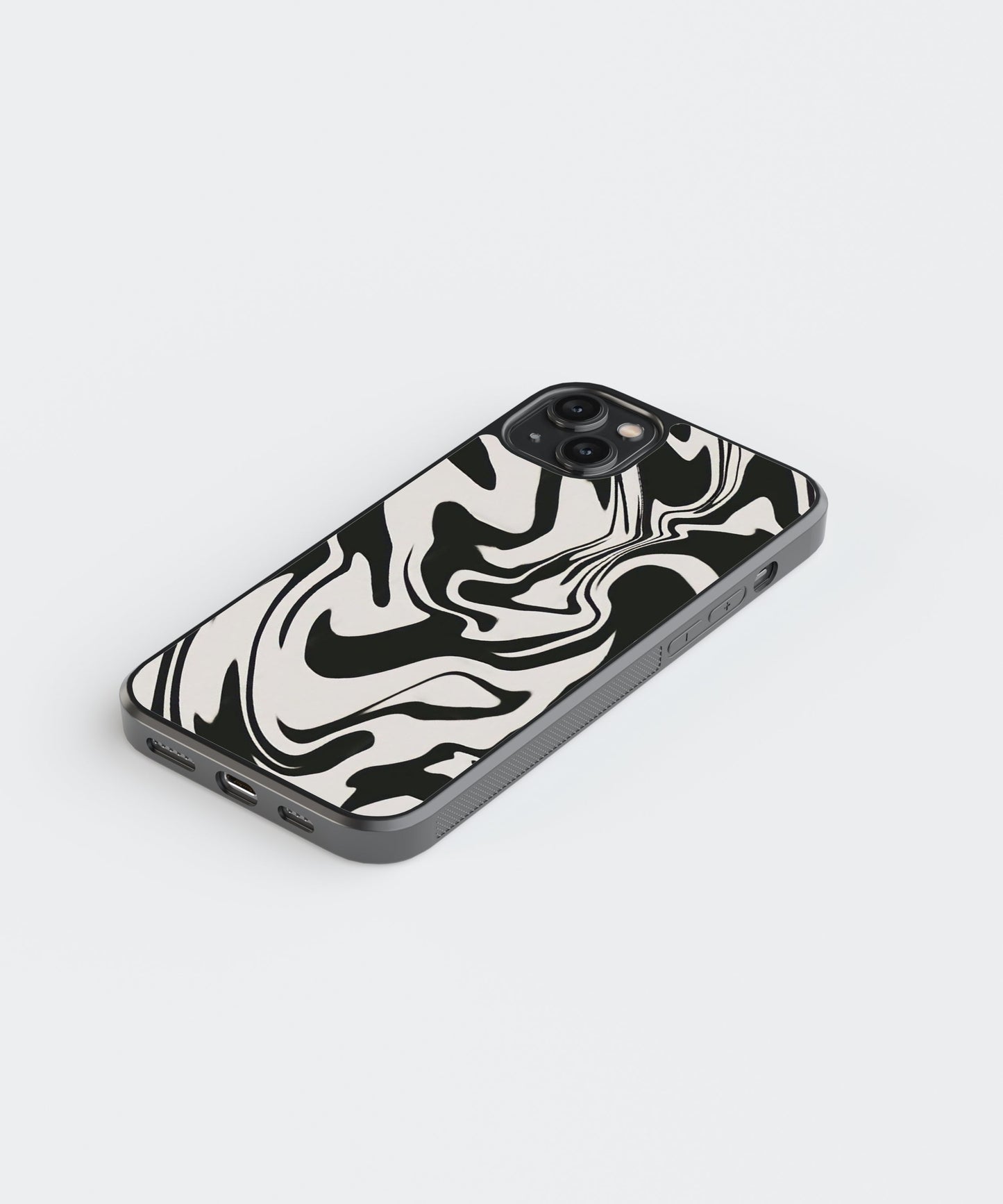 B&W Marble Abstract glossy Phone Case Cover