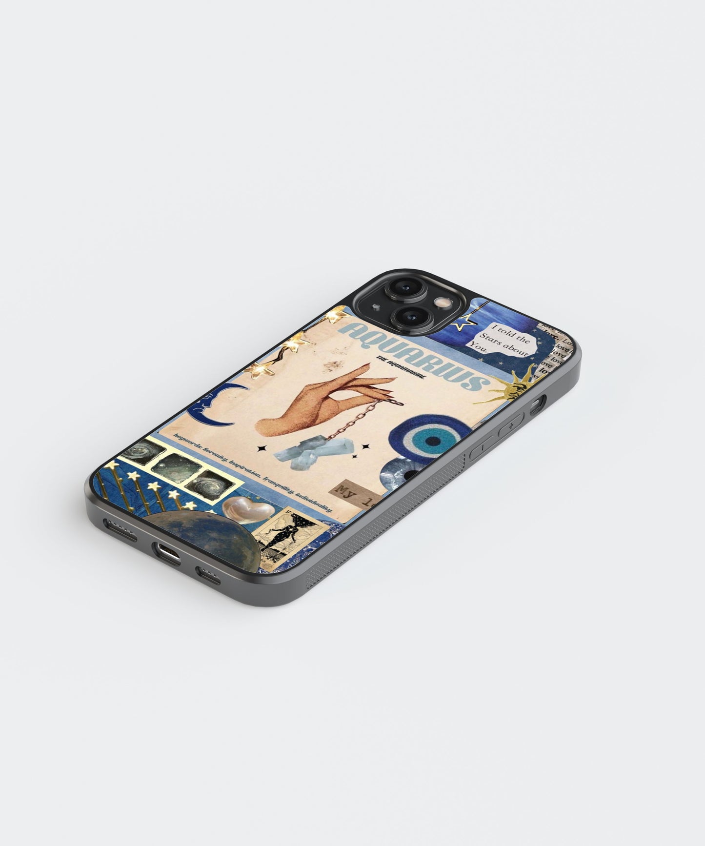 Aquarius Aesthetic Zodiac Sign glossy Phone Case Cover