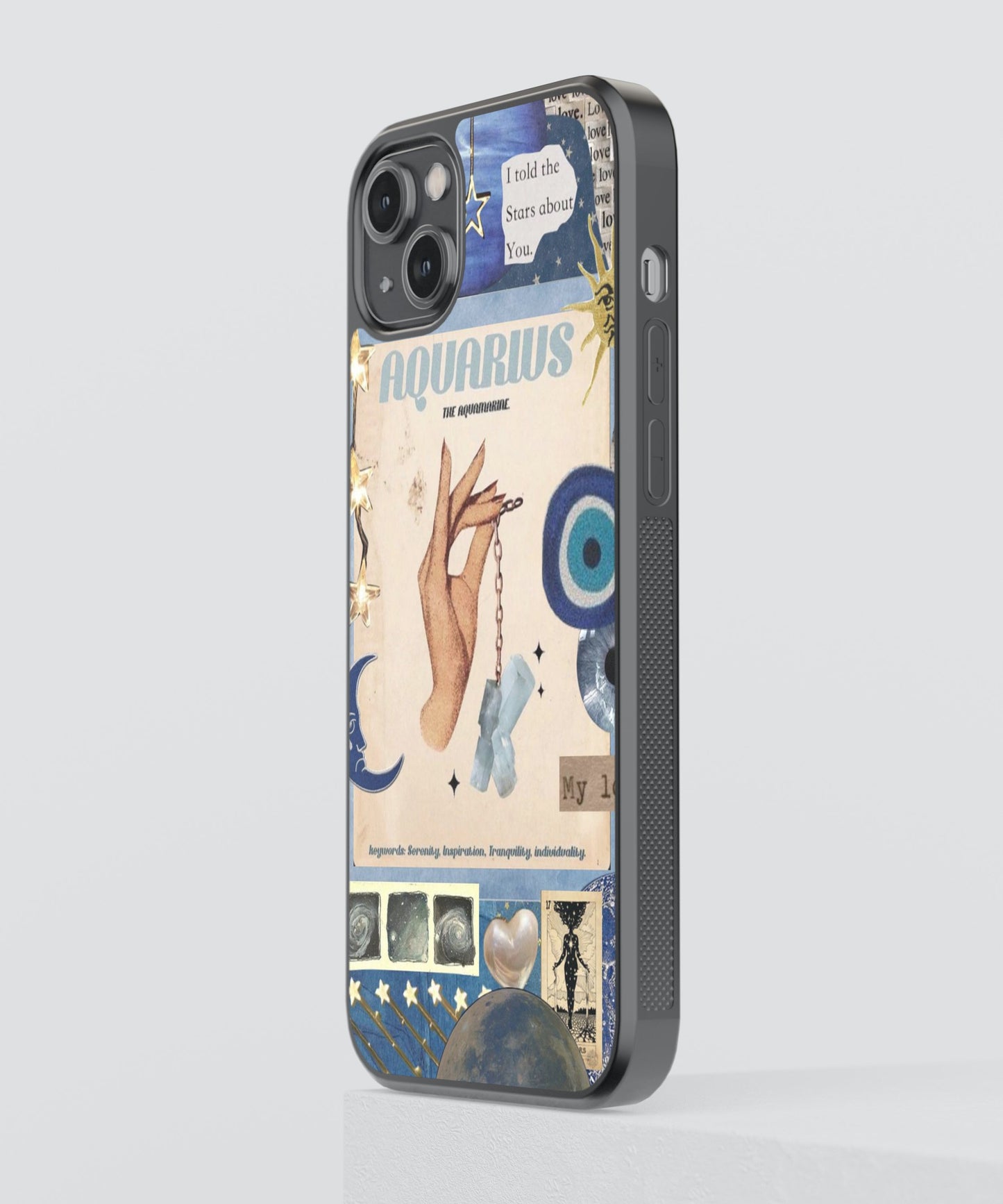 Aquarius Aesthetic Zodiac Sign glossy Phone Case Cover