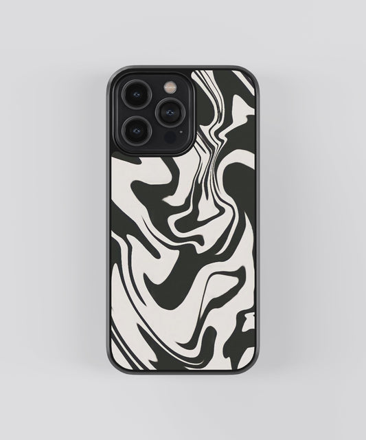 B&W Marble Abstract glossy Phone Case Cover