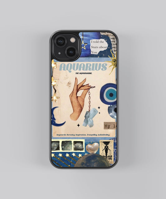 Aquarius Aesthetic Zodiac Sign glossy Phone Case Cover