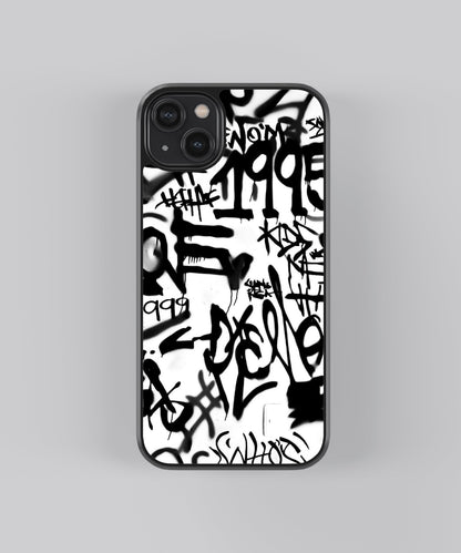 B&W Graffiti Abstract glossy Phone Case Cover