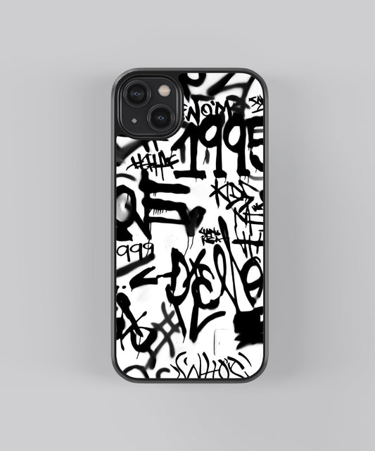 B&W Graffiti Abstract glossy Phone Case Cover