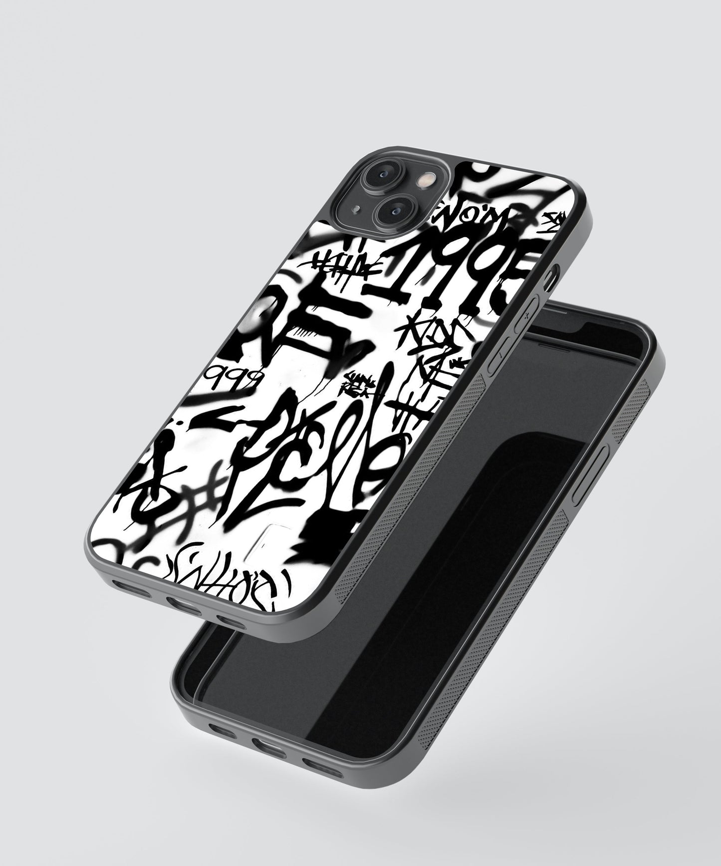 B&W Graffiti Abstract glossy Phone Case Cover