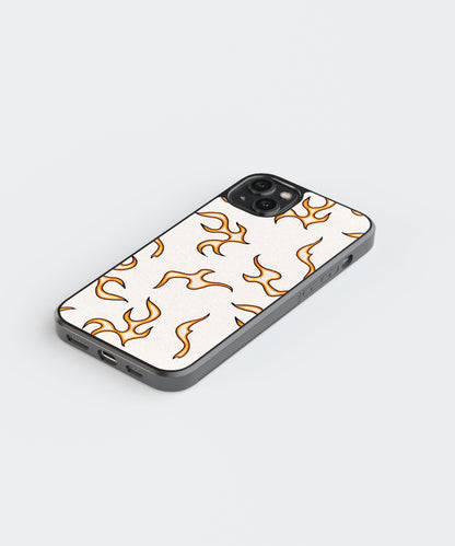 Yellow Flames Pattern glossy Phone Case Cover