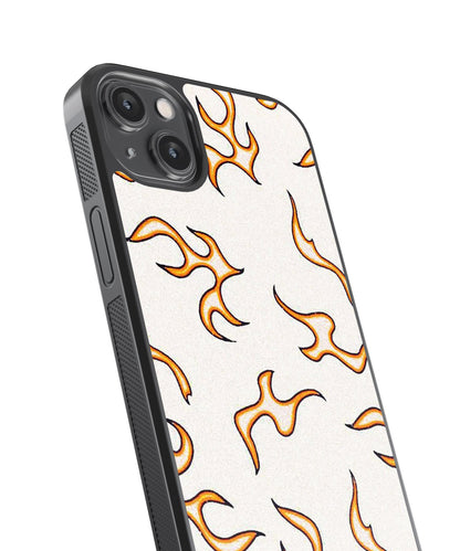 Yellow Flames Pattern glossy Phone Case Cover