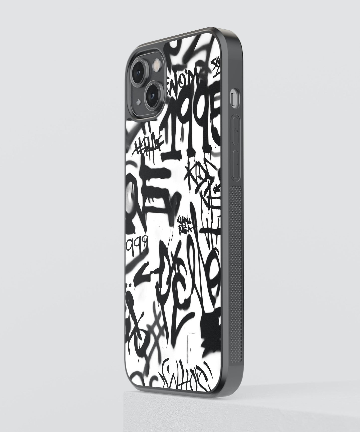 B&W Graffiti Abstract glossy Phone Case Cover